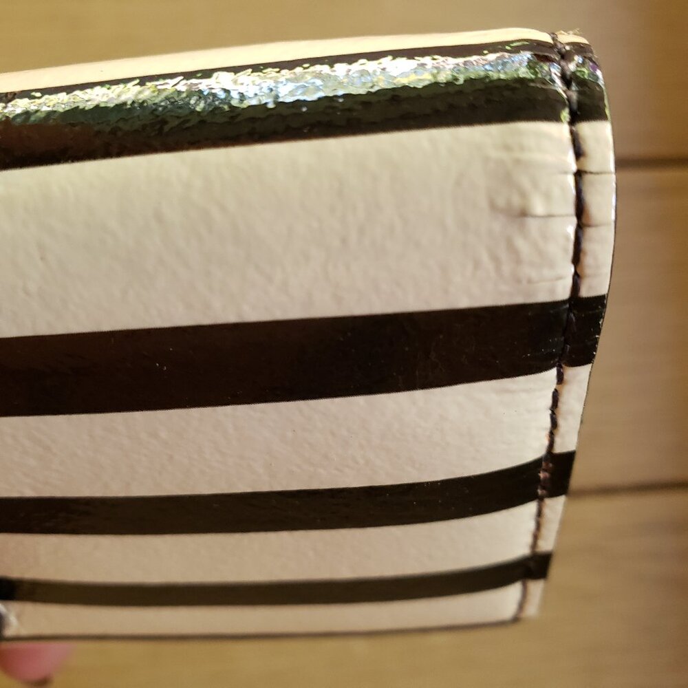EUC KATE SPADE black / white striped wallet (OS) - Picture 7 of 10